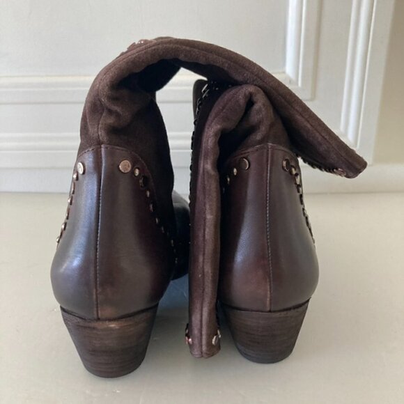 NWOB Free People Jaxon Studded Brown Suede Western Boots - Picture 7 of 9